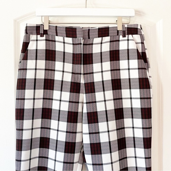 ASOS Check Burgundy Cropped Pants - Picture 5 of 11